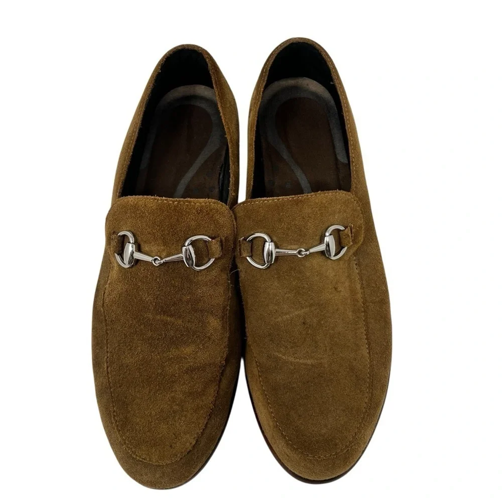 Naot Tan Suede Loafers with Silver Accent